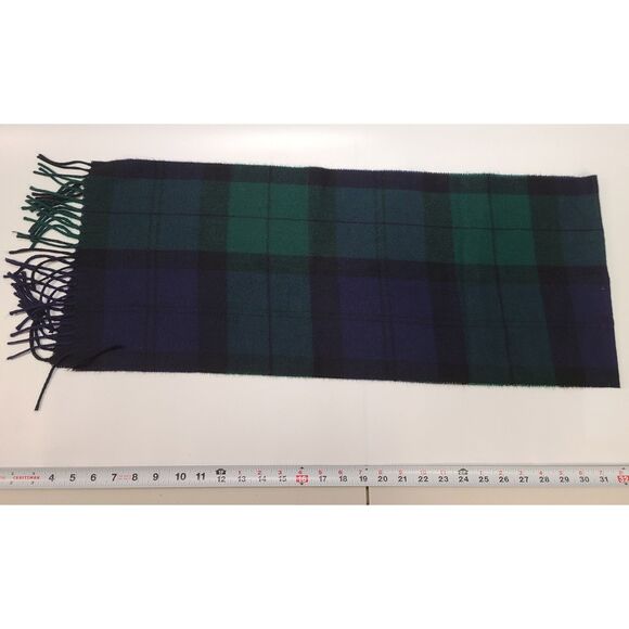 Tie Rack Black Watch Tartan Scottish Plaid Scarf Made in Italy Fringe - Picture 1 of 4